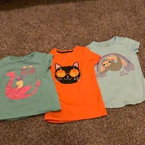 T-shirts -sloth, flamingo, kitty